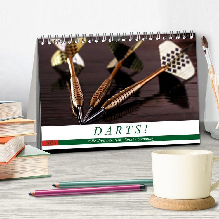 Produktbild: Darts. Konzentration - Sport - Spannung (Tischkalender 2026 DIN A5 quer), CALVENDO Monatskalender
