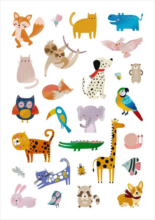 Produktbild: Glanz-Sticker &ndash; Tiere
