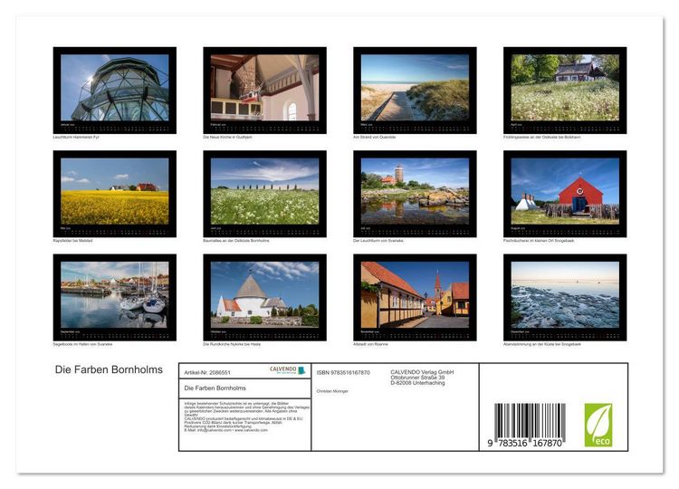 Produktbild: Die Farben Bornholms (Wandkalender 2026 DIN A4 quer), CALVENDO Monatskalender