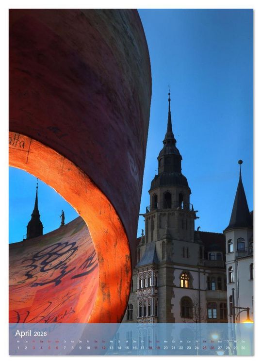 Produktbild: NACHT IN HALLE SAALE (Wandkalender 2026 DIN A2 hoch), CALVENDO Monatskalender