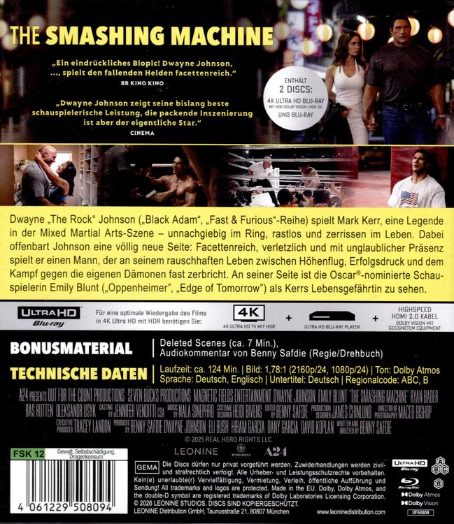 Produktbild: The Smashing Machine (4K Ultra HD) (+ Blu-ray)