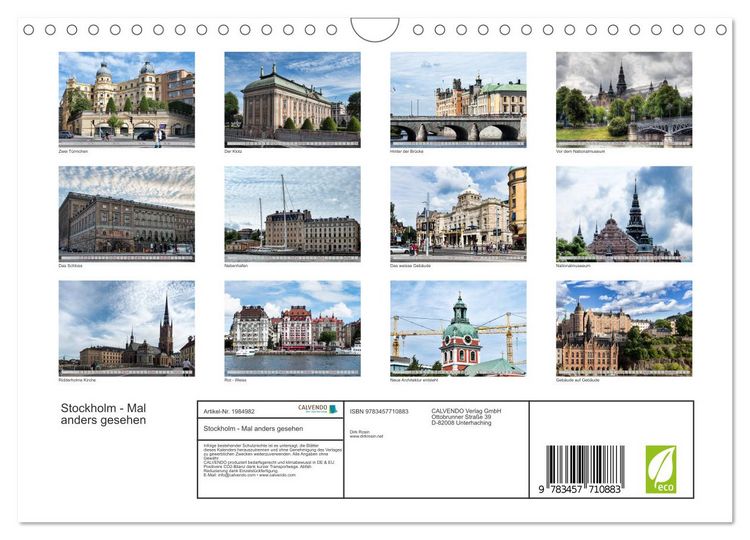Produktbild: Stockholm - Mal anders gesehen (Wandkalender 2026 DIN A4 quer), CALVENDO Monatskalender