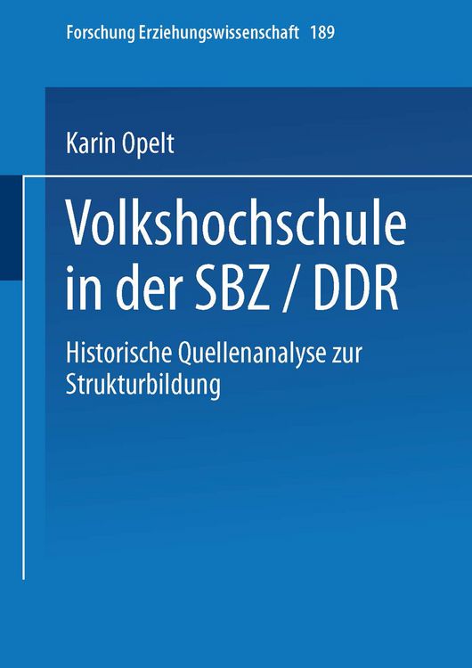 Produktbild: Volkshochschule in der SBZ/DDR