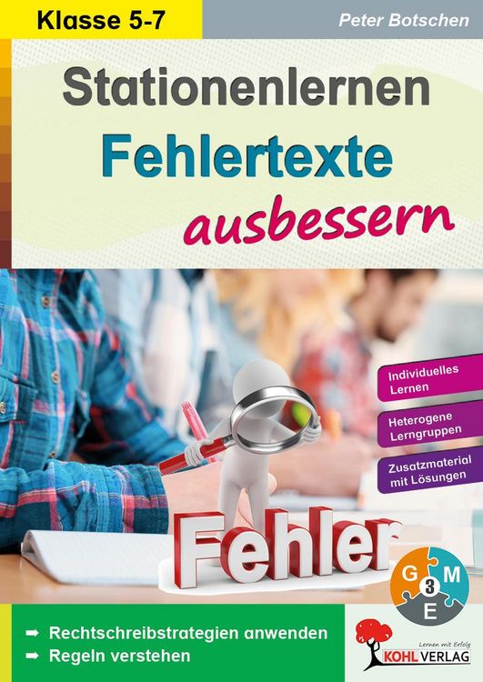 Produktbild: Stationenlernen Fehlertexte ausbessern / Klasse 5-7
