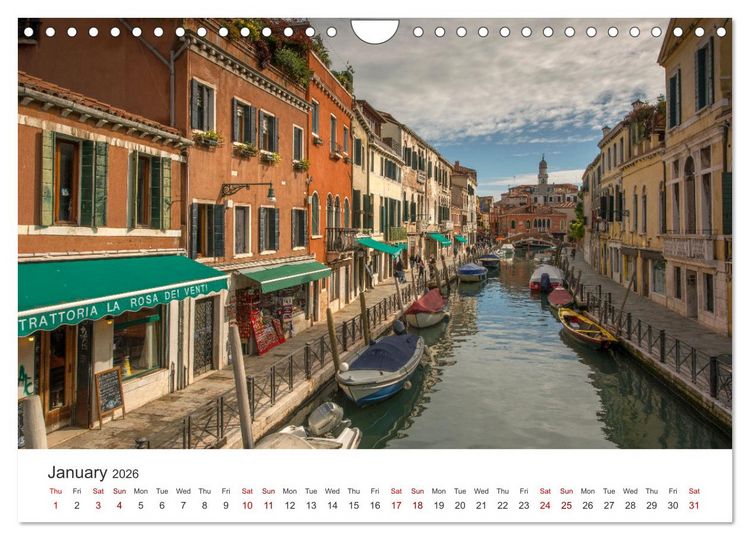 Produktbild: Romantic colors in Venice (Wall Calendar 2026 DIN A4 landscape), CALVENDO 12 Month Wall Calendar