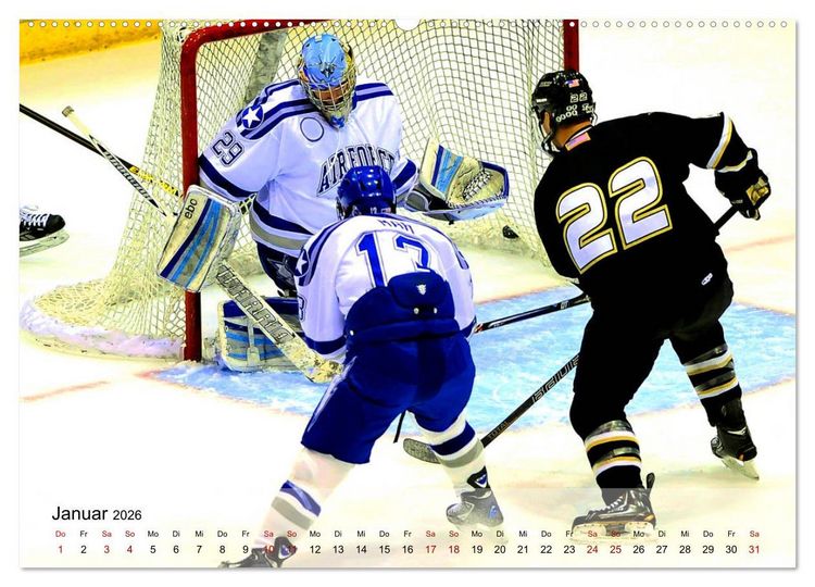 Produktbild: Eishockey - Kampf um den Puck (hochwertiger Premium Wandkalender 2026 DIN A2 quer), Kunstdruck in Hochglanz