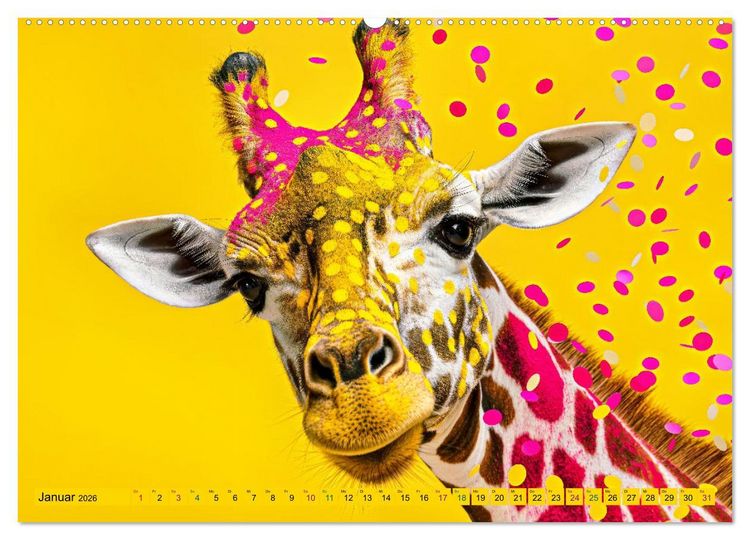 Produktbild: GIRAFFEN - Modern Art (hochwertiger Premium Wandkalender 2026 DIN A2 quer), Kunstdruck in Hochglanz