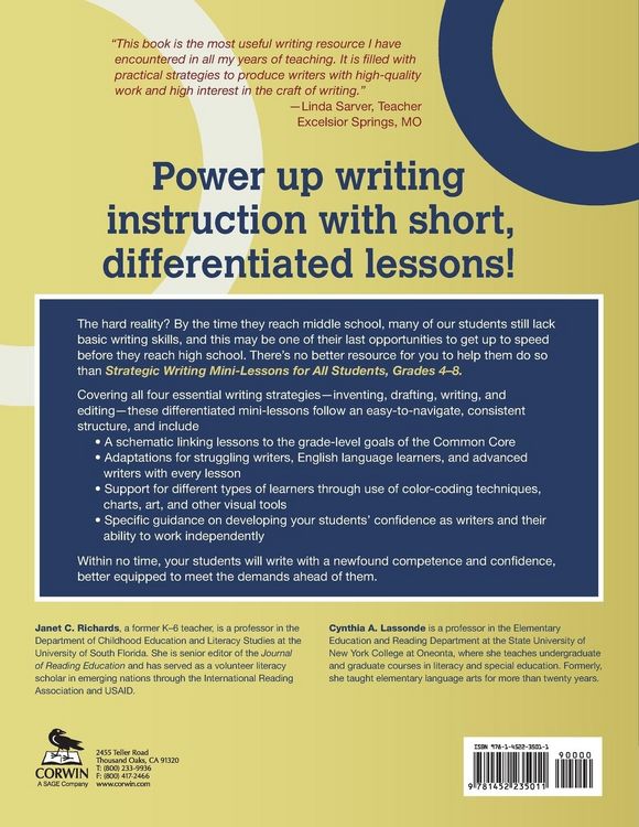 Produktbild: Strategic Writing Mini-Lessons for All Students, Grades 4-8