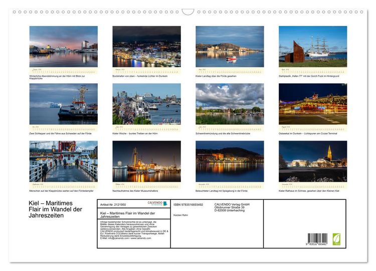Produktbild: Kiel &ndash; Maritimes Flair im Wandel der Jahreszeiten (Wandkalender 2026 DIN A2 quer), CALVENDO Monatskalender