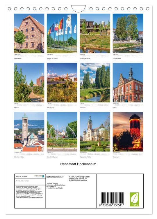 Produktbild: Rennstadt Hockenheim (Wandkalender 2026 DIN A4 hoch), CALVENDO Monatskalender