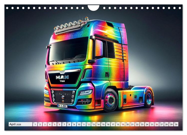 Produktbild: Faszination Truck: KI-Designs von Lack und Leistung (Wandkalender 2026 DIN A4 quer), CALVENDO Monatskalender
