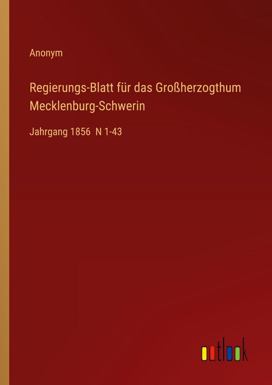 Produktbild: Regierungs-Blatt f&uuml;r das Gro&szlig;herzogthum Mecklenburg-Schwerin