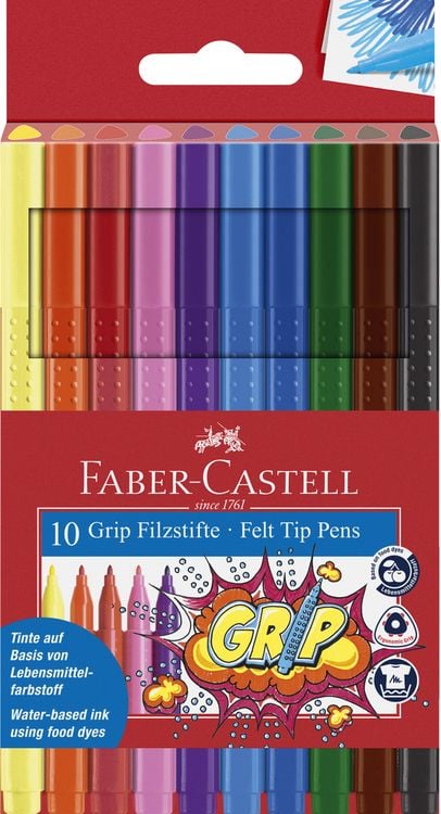 Produktbild: Faber-Castell Filzstifte Grip Colour Marker, 10er Set