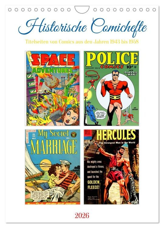 Produktbild: Historische Comichefte (Wandkalender 2026 DIN A4 hoch), CALVENDO Monatskalender