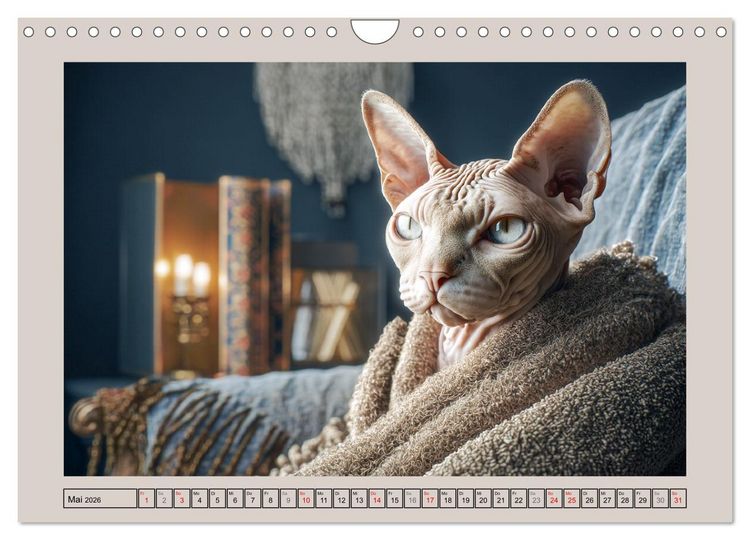 Produktbild: Sphinx Katzen. Eleganz auf leisen Pfoten (Wandkalender 2026 DIN A4 quer), CALVENDO Monatskalender
