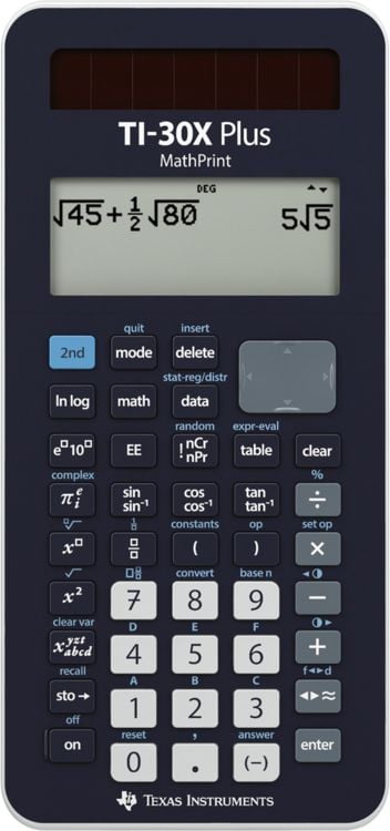Produktbild: Schulrechner TI-30X Plus MathPrint dunkelblau, hochaufl&ouml;sendes Display