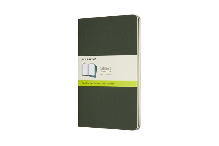 Produktbild: MOLESKINE CAHIER L/A5, 3ER SET, BLANKO, KARTONEINBAND, MYRTENGR&Uuml;N