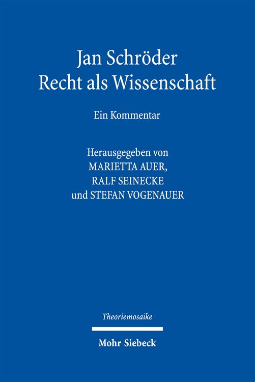 Produktbild: Jan Schr&ouml;der: Recht als Wissenschaft