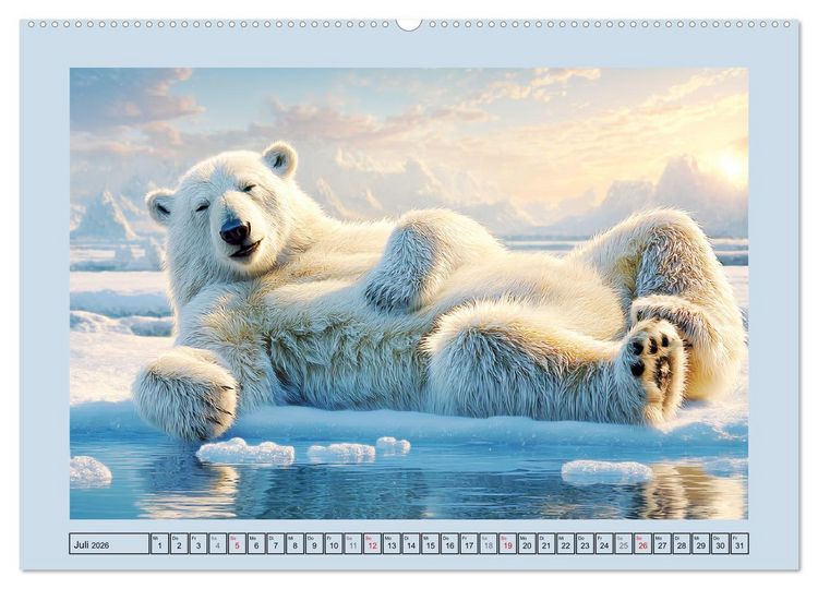 Produktbild: Im Reich der Eisb&auml;ren. Imposante K&ouml;nige des Nordlichts (hochwertiger Premium Wandkalender 2026 DIN A2 quer), Kunstdruck in Hochglanz