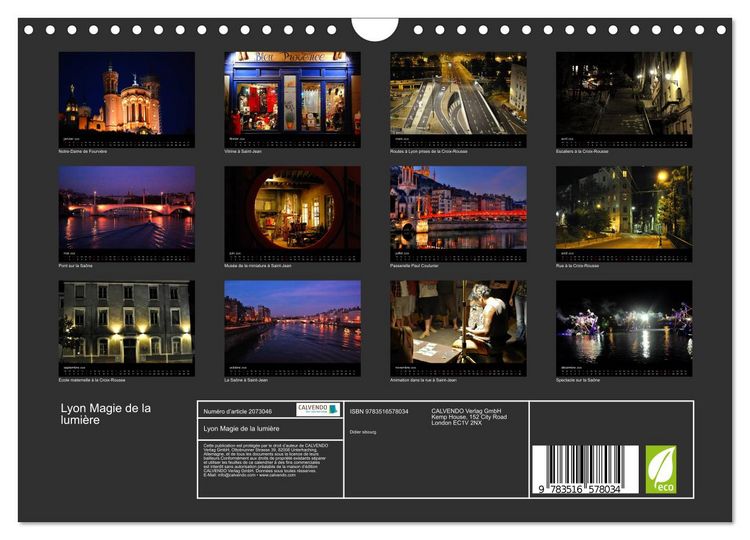 Produktbild: Lyon Magie de la lumi&egrave;re (Calendrier mural 2026 DIN A4 vertical), CALVENDO calendrier mensuel