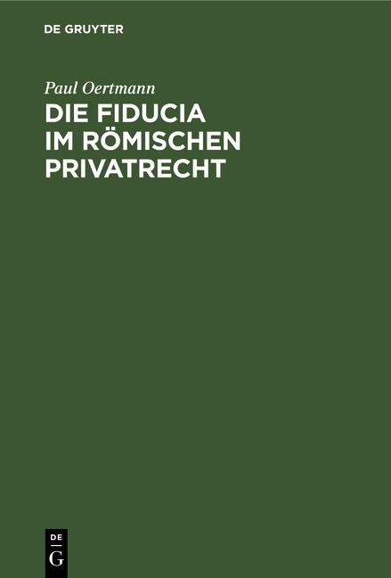 Produktbild: Die Fiducia im R&ouml;mischen Privatrecht