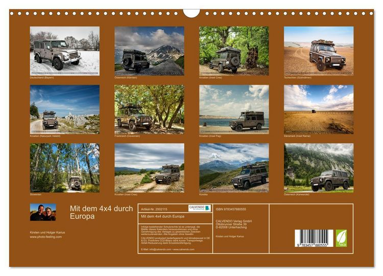 Produktbild: Mit dem 4x4 durch Europa (Wandkalender 2026 DIN A3 quer), CALVENDO Monatskalender