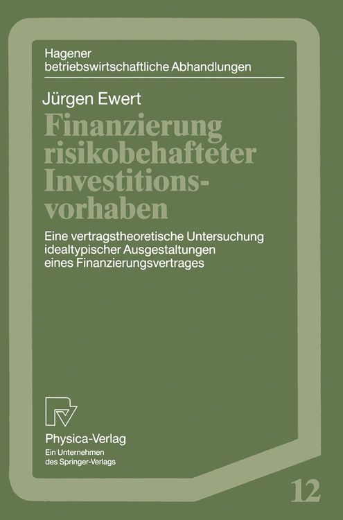 Produktbild: Finanzierung risikobehafteter Investitionsvorhaben