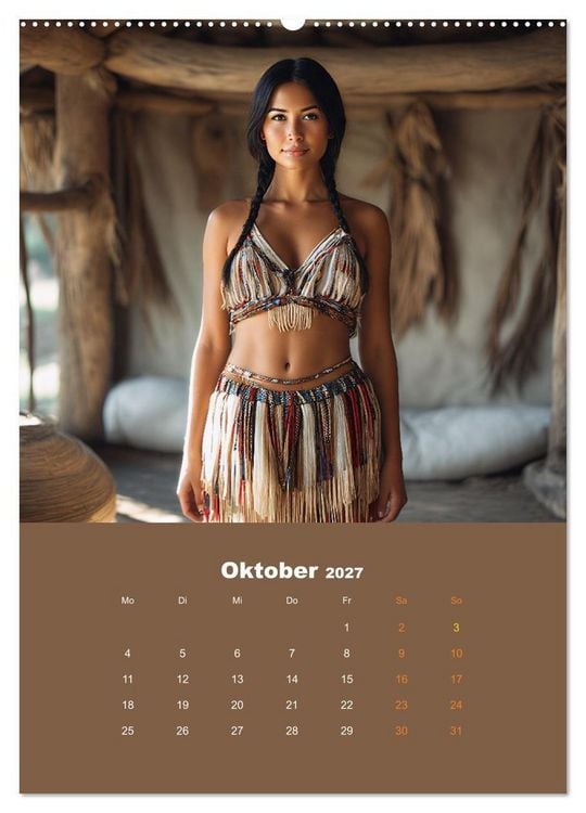 Produktbild: Indianische Sch&ouml;nheiten Kalender: Sinnliche Glamour Frauen in KI Kunst (hochwertiger Premium Wandkalender 2027 DIN A2 hoch), Kunstdruck in Hochglanz