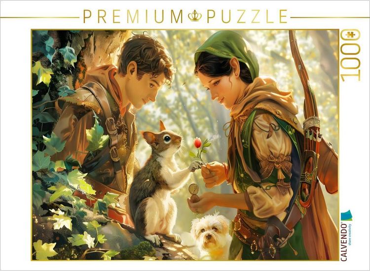 Produktbild: CALVENDO Puzzle Ein Motiv aus dem Kalender "B&uuml;cher, Liebe und ein kleiner Hund" | 1000 Teile Lege-Gr&ouml;&szlig;e 64x48cm Foto-Puzzle f&uuml;r gl&uuml;ckliche Stunden