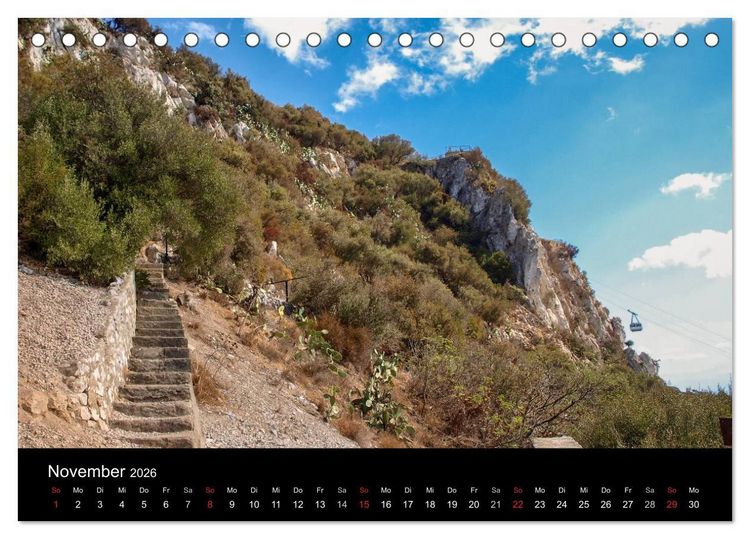 Produktbild: Gibraltar - der Affenfelsen (Tischkalender 2026 DIN A5 quer), CALVENDO Monatskalender