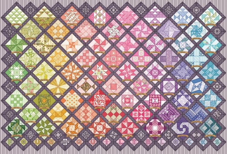 Produktbild: Quilt mit bunten Quadraten 2000 Teile