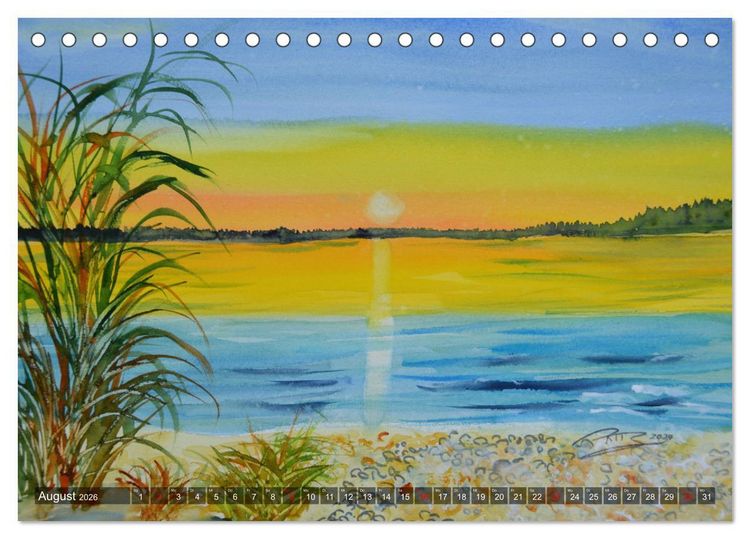 Produktbild: Chiemsee Aquarelle (Tischkalender 2026 DIN A5 quer), CALVENDO Monatskalender