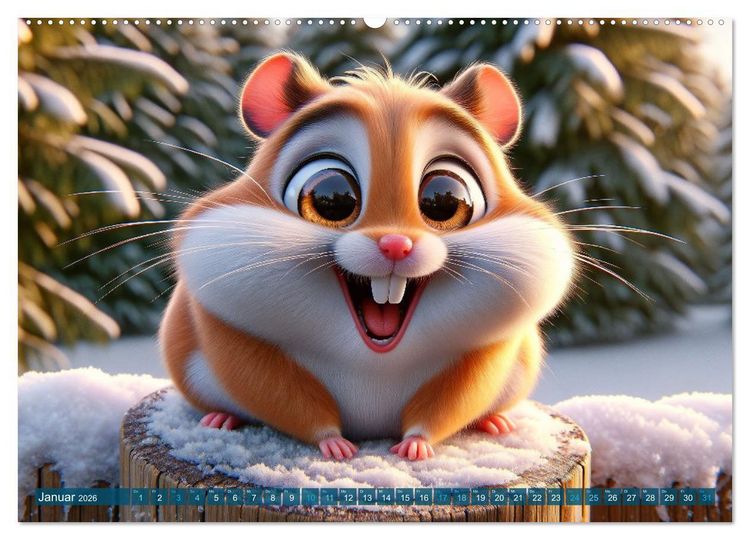 Produktbild: Hamsterbacken: Ein Jahr voller &Uuml;berraschungen (Wandkalender 2026 DIN A2 quer), CALVENDO Monatskalender