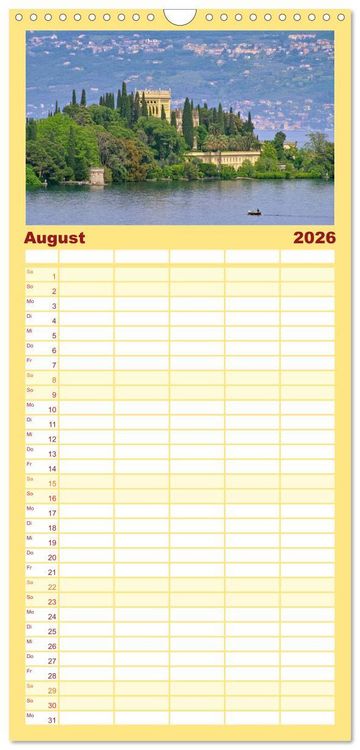 Produktbild: Familienplaner 2026 - Gardasee mit 5 Spalten (Wandkalender, 21 x 45 cm) CALVENDO