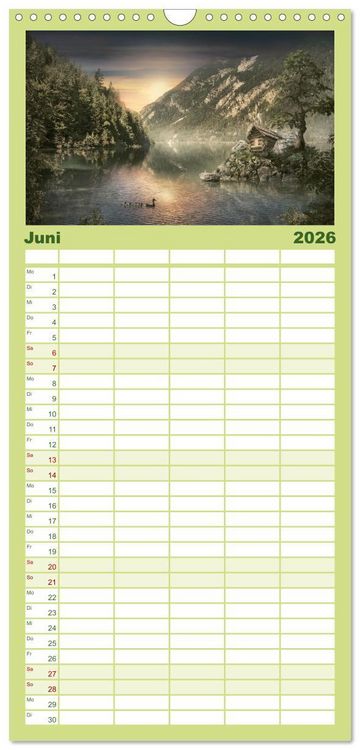Produktbild: Familienplaner 2026 - Vom Zauber der Einsamkeit mit 5 Spalten (Wandkalender, 21 x 45 cm) CALVENDO