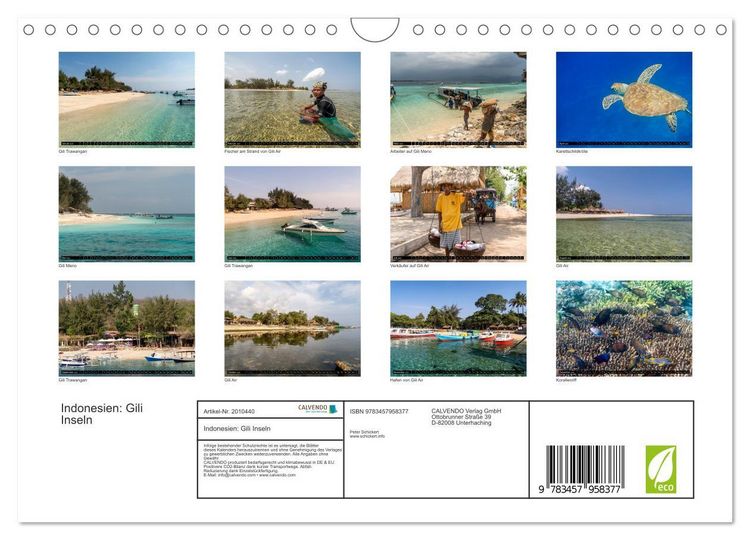 Produktbild: Indonesien: Gili Inseln (Wandkalender 2026 DIN A4 quer), CALVENDO Monatskalender
