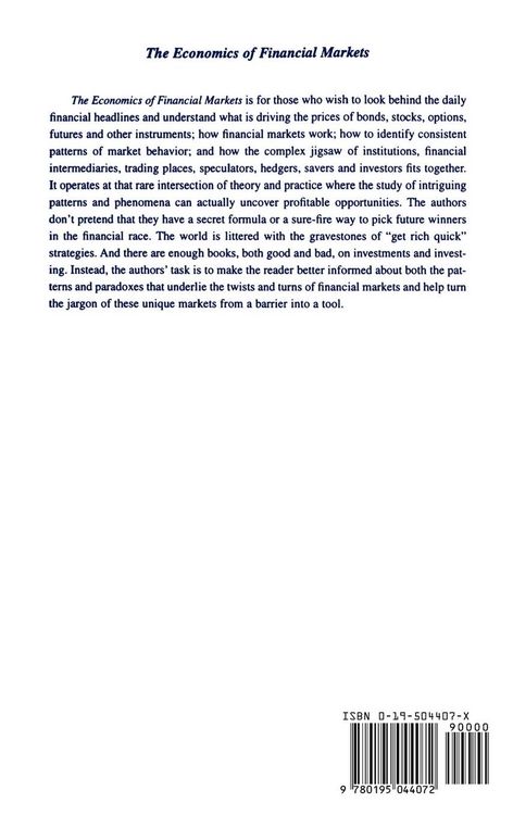 Produktbild: The Economics of Financial Markets