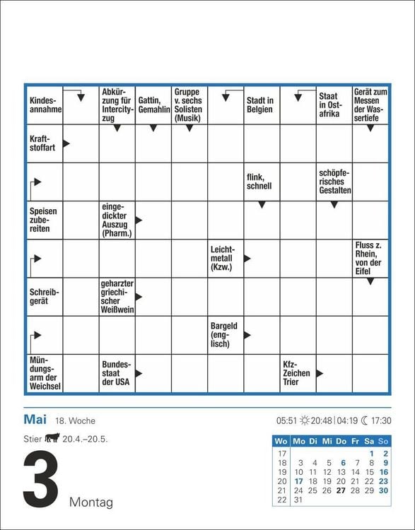 Produktbild: Kreuzwortr&auml;tsel Tagesabrei&szlig;kalender 2027