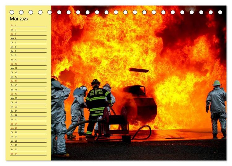 Produktbild: Die Feuerwehr. U.S. Firefighter im Einsatz (Tischkalender 2026 DIN A5 quer), CALVENDO Monatskalender