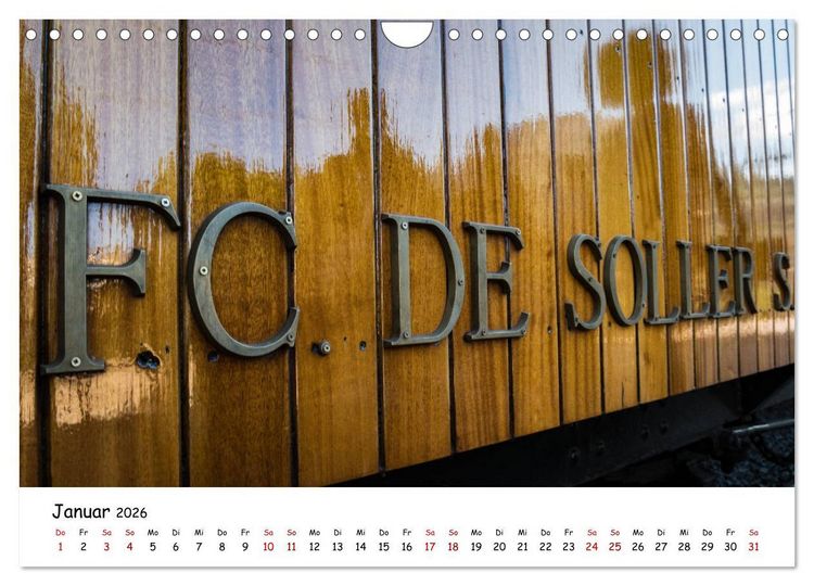 Produktbild: Die Schienen von Soller und Port de Soller (Wandkalender 2026 DIN A4 quer), CALVENDO Monatskalender