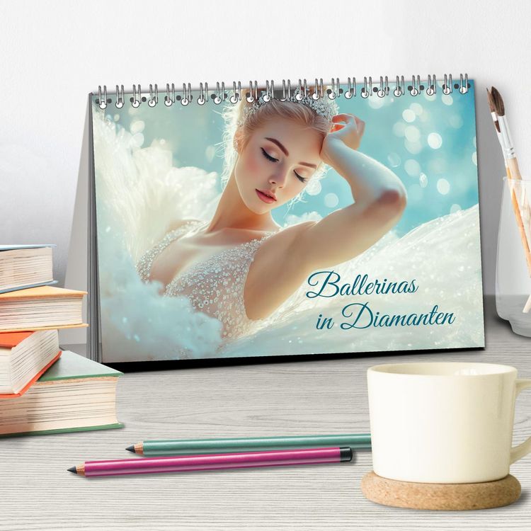 Produktbild: Ballerinas in Diamanten (Tischkalender 2026 DIN A5 quer), CALVENDO Monatskalender