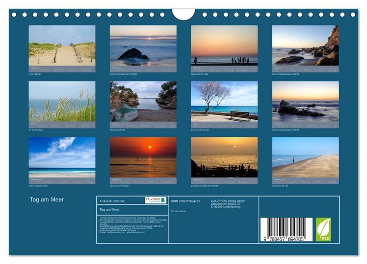 Produktbild: Tag am Meer (Wandkalender 2026 DIN A4 quer), CALVENDO Monatskalender