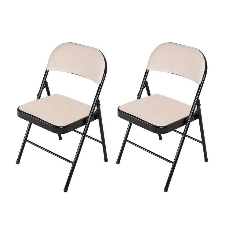 Produktbild: HTI-Living Klappstuhl Wedigo Velvet Beige 2er Set Klappstuhl Wedigo Velvet Beige 2er Set