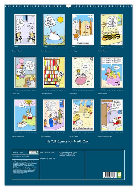 Produktbild: Na Toll! Comics von Martin Zak (Wandkalender 2026 DIN A2 hoch), CALVENDO Monatskalender