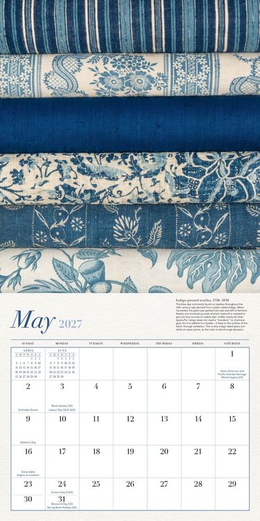 Produktbild: Colonial Williamsburg Blue and White American Style Wall Calendar 2027
