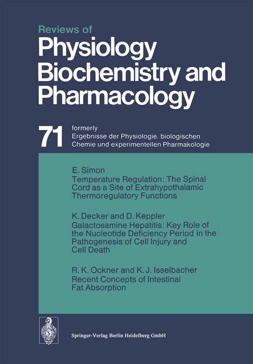 Produktbild: Reviews of Physiology Biochemistry and Pharmacology