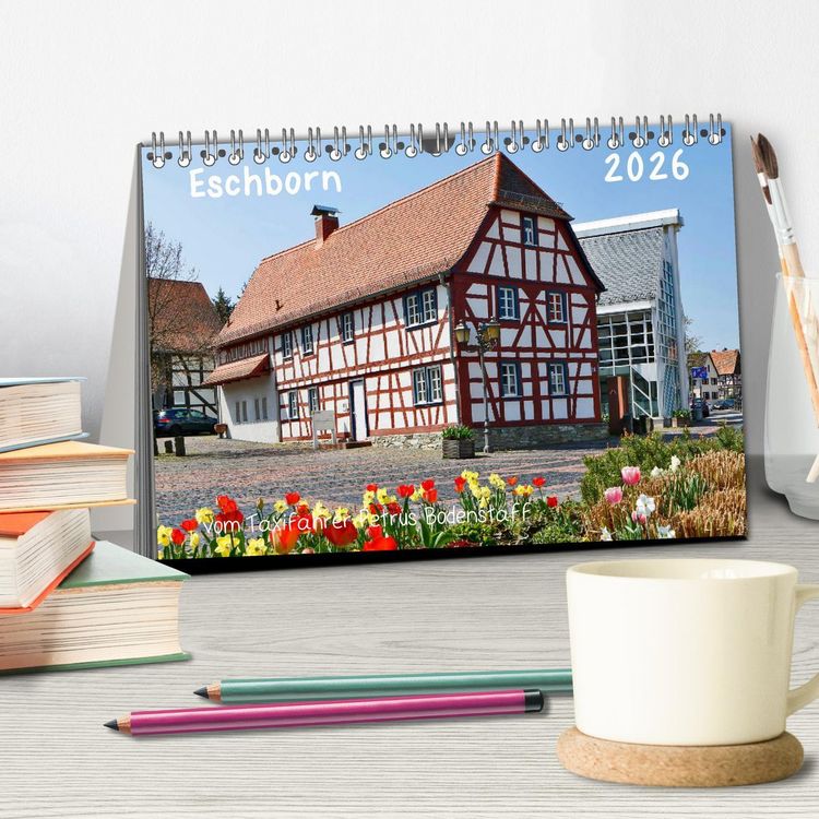 Produktbild: Eschborn vom Taxifahrer Petrus Bodenstaff (Tischkalender 2026 DIN A5 quer), CALVENDO Monatskalender