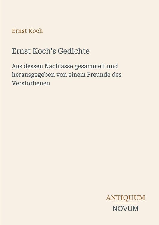 Produktbild: Ernst Koch's Gedichte