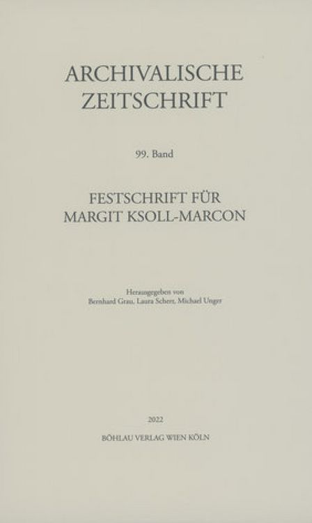 Produktbild: Archivalische Zeitschrift 99 (2022)