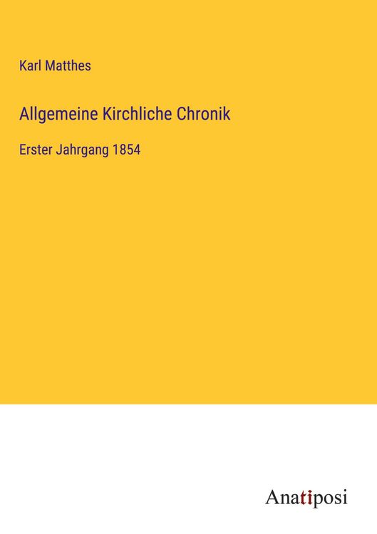 Produktbild: Allgemeine Kirchliche Chronik
